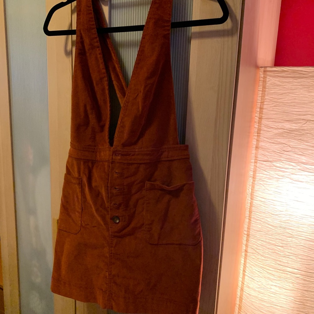 Free People burnt orange pinafore dress - Picture 2 of 5